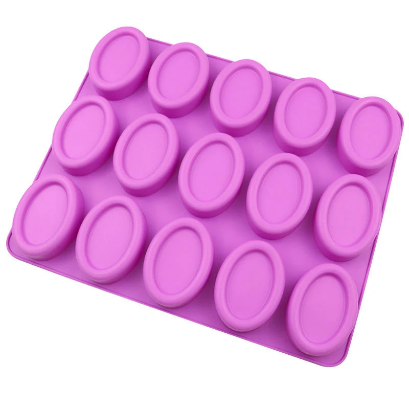 15-Cavity Oval Silicone Chocolate Mold